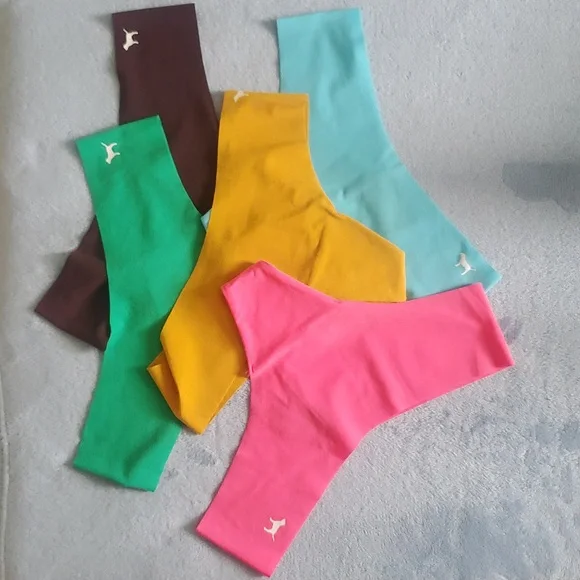 Victoria Secret 5 PINK No Show Thongs  No Show Thong Panty Sz Small - Picture 2 of 7